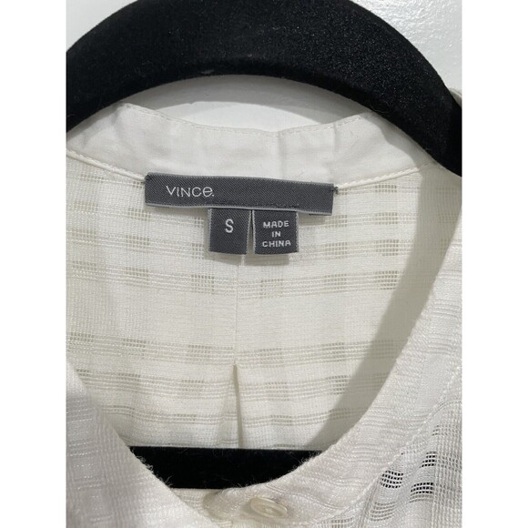 Vince Camuto Sleeveless Ivory White Button Up Cotton Blend Top Size Small - Picture 6 of 9